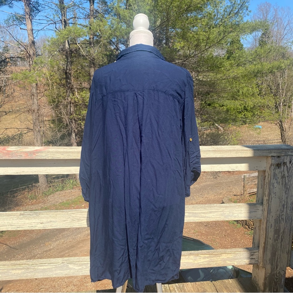 Speed Control Navy Button-Front Shirt - Picture 3 of 3